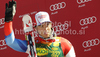Winner Carlo Janka of Switzerland celebrates his medal won in Men giant slalom race of Audi FIS alpine skiing World Cup 2010-2011 in Kranjska Gora, Slovenia. Men giant slalom race of FIS alpine skiing World Championships, was held on Saturday, 5th of March 2011, in Kranjska Gora, Slovenia.
