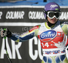 Tina Maze of Slovenia reacts in finish of Women downhill race of Audi FIS alpine skiing World Cup 2010-2011 in Tarvisio, Italy. Women downhill race of Audi FIS alpine skiing World Cup 2010-2011, was held on Saturday, 5th of March 2011, in Tarvisio, Italy.
