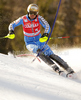 Mattias Hargin of Sweden skiing in first run of Men slalom race of Audi FIS alpine skiing World Cup 2010-2011 in Kranjska Gora, Slovenia. Men slalom race of FIS alpine skiing World Championships, was held on Sunday, 6th of March 2011, in Kranjska Gora, Slovenia.
