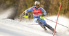 Mattias Hargin of Sweden skiing in first run of Men slalom race of Audi FIS alpine skiing World Cup 2010-2011 in Kranjska Gora, Slovenia. Men slalom race of FIS alpine skiing World Championships, was held on Sunday, 6th of March 2011, in Kranjska Gora, Slovenia.
