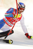 Manfred Moelgg of Italy skiing in first run of Men slalom race of Audi FIS alpine skiing World Cup 2010-2011 in Kranjska Gora, Slovenia. Men slalom race of FIS alpine skiing World Championships, was held on Sunday, 6th of March 2011, in Kranjska Gora, Slovenia.
