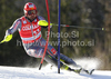 Julien Cousineau of Canada skiing in first run of Men slalom race of Audi FIS alpine skiing World Cup 2010-2011 in Kranjska Gora, Slovenia. Men slalom race of FIS alpine skiing World Championships, was held on Sunday, 6th of March 2011, in Kranjska Gora, Slovenia.
