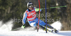 Jens Byggmark of Sweden skiing in first run of Men slalom race of Audi FIS alpine skiing World Cup 2010-2011 in Kranjska Gora, Slovenia. Men slalom race of FIS alpine skiing World Championships, was held on Sunday, 6th of March 2011, in Kranjska Gora, Slovenia.
