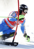 Jens Byggmark of Sweden skiing in first run of Men slalom race of Audi FIS alpine skiing World Cup 2010-2011 in Kranjska Gora, Slovenia. Men slalom race of FIS alpine skiing World Championships, was held on Sunday, 6th of March 2011, in Kranjska Gora, Slovenia.
