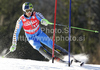 Axel Baeck of Sweden skiing in first run of Men slalom race of Audi FIS alpine skiing World Cup 2010-2011 in Kranjska Gora, Slovenia. Men slalom race of FIS alpine skiing World Championships, was held on Sunday, 6th of March 2011, in Kranjska Gora, Slovenia.
