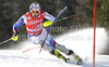  skiing in first run of Men slalom race of Audi FIS alpine skiing World Cup 2010-2011 in Kranjska Gora, Slovenia. Men slalom race of FIS alpine skiing World Championships, was held on Sunday, 6th of March 2011, in Kranjska Gora, Slovenia.
