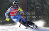 Anton Lahdenperae of Sweden skiing in first run of Men slalom race of Audi FIS alpine skiing World Cup 2010-2011 in Kranjska Gora, Slovenia. Men slalom race of FIS alpine skiing World Championships, was held on Sunday, 6th of March 2011, in Kranjska Gora, Slovenia.
