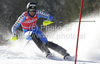 Anton Lahdenperae of Sweden skiing in first run of Men slalom race of Audi FIS alpine skiing World Cup 2010-2011 in Kranjska Gora, Slovenia. Men slalom race of FIS alpine skiing World Championships, was held on Sunday, 6th of March 2011, in Kranjska Gora, Slovenia.
