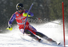 Noel Baxter of Great Britain skiing in first run of Men slalom race of Audi FIS alpine skiing World Cup 2010-2011 in Kranjska Gora, Slovenia. Men slalom race of FIS alpine skiing World Championships, was held on Sunday, 6th of March 2011, in Kranjska Gora, Slovenia.
