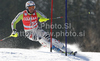 Philipp Schmid of Germany skiing in first run of Men slalom race of Audi FIS alpine skiing World Cup 2010-2011 in Kranjska Gora, Slovenia. Men slalom race of FIS alpine skiing World Championships, was held on Sunday, 6th of March 2011, in Kranjska Gora, Slovenia.
