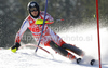 Santeri Paloniemi of Finland skiing in first run of Men slalom race of Audi FIS alpine skiing World Cup 2010-2011 in Kranjska Gora, Slovenia. Men slalom race of FIS alpine skiing World Championships, was held on Sunday, 6th of March 2011, in Kranjska Gora, Slovenia.
