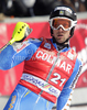 Markus Larsson of Sweden reacts in finish of second run of Men slalom race of Audi FIS alpine skiing World Cup 2010-2011 in Kranjska Gora, Slovenia. Men slalom race of FIS alpine skiing World Championships, was held on Sunday, 6th of March 2011, in Kranjska Gora, Slovenia.
