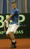 Jarkko Nieminen of Finland during match of Davis Cup between Slovenia and Finland. Match between Jarkko Nieminen of Finland and Blaz Kavcic of Slovenia was held in Tivoli Arena in Ljubljana, Slovenia, on Sunday, 6th of March 2011.
