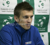 Jarkko Nieminen of Finland in press conference after match of Davis Cup between Slovenia and Finland. Match between Jarkko Nieminen of Finland and Blaz Kavcic of Slovenia was held in Tivoli Arena in Ljubljana, Slovenia, on Sunday, 6th of March 2011.
