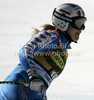 Jessica Lindell-Vikarby of Sweden reacts in finish of Women super-g race of Audi FIS alpine skiing World Cup 2010-2011 in Tarvisio, Italy. Women super-g race of Audi FIS alpine skiing World Cup 2010-2011, was held on Sunday, 6th of March 2011, in Tarvisio, Italy.
