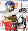 Lindsey Vonn of USA reacts in finish of Women super-g race of Audi FIS alpine skiing World Cup 2010-2011 in Tarvisio, Italy. Women super-g race of Audi FIS alpine skiing World Cup 2010-2011, was held on Sunday, 6th of March 2011, in Tarvisio, Italy.

