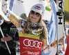Lindsey Vonn of USA celebrates her medal won in Women super-g race of Audi FIS alpine skiing World Cup 2010-2011 in Tarvisio, Italy. Women super-g race of Audi FIS alpine skiing World Cup 2010-2011, was held on Sunday, 6th of March 2011, in Tarvisio, Italy.
