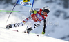 Viktoria Rebensburg of Germany skiing in first run of women giant slalom race of Audi FIS Alpine skiing World cup in Soelden, Austria. First race of season 2011-2012 was held on Rettenbach glacier above Soelden, Austria, on Saturday, 22nd of October 2011.
