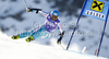 Tanja Poutiainen of Finland skiing in first run of women giant slalom race of Audi FIS Alpine skiing World cup in Soelden, Austria. First race of season 2011-2012 was held on Rettenbach glacier above Soelden, Austria, on Saturday, 22nd of October 2011.
