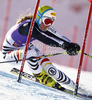 Lena Duerr of Germany skiing in first run of women giant slalom race of Audi FIS Alpine skiing World cup in Soelden, Austria. First race of season 2011-2012 was held on Rettenbach glacier above Soelden, Austria, on Saturday, 22nd of October 2011.
