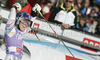 Winner Lindsey Vonn of USA reacts in finish of second run of women giant slalom race of Audi FIS Alpine skiing World cup in Soelden, Austria. First race of season 2011-2012 was held on Rettenbach glacier above Soelden, Austria, on Saturday, 22nd of October 2011.
