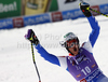Taina Barioz of France reacts in finish of second run of women giant slalom race of Audi FIS Alpine skiing World cup in Soelden, Austria. First race of season 2011-2012 was held on Rettenbach glacier above Soelden, Austria, on Saturday, 22nd of October 2011.
