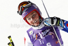 Tessa Worley of France reacts in finish of second run of women giant slalom race of Audi FIS Alpine skiing World cup in Soelden, Austria. First race of season 2011-2012 was held on Rettenbach glacier above Soelden, Austria, on Saturday, 22nd of October 2011.
