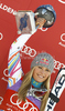 Winner Lindsey Vonn of USA celebrates her medal won in women giant slalom race of Audi FIS Alpine skiing World cup in Soelden, Austria. First race of season 2011-2012 was held on Rettenbach glacier above Soelden, Austria, on Saturday, 22nd of October 2011.
