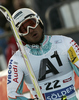 Marcus Sandell of Finland reacts in finish of first run of men giant slalom race of Audi FIS Alpine skiing World cup in Soelden, Austria. First race of men season 2011-2012 was held on Rettenbach glacier above Soelden, Austria, on Sunday, 23rd of October 2011.
