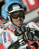 Andreas Romar of Finland reacts in finish of first run of men giant slalom race of Audi FIS Alpine skiing World cup in Soelden, Austria. First race of men season 2011-2012 was held on Rettenbach glacier above Soelden, Austria, on Sunday, 23rd of October 2011.
