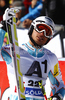 Marcus Sandell of Finland reacts in finish of second run of men giant slalom race of Audi FIS Alpine skiing World cup in Soelden, Austria. First race of men season 2011-2012 was held on Rettenbach glacier above Soelden, Austria, on Sunday, 23rd of October 2011.
