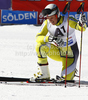 Kjetil Jansrud of Norway reacts in finish of second run of men giant slalom race of Audi FIS Alpine skiing World cup in Soelden, Austria. First race of men season 2011-2012 was held on Rettenbach glacier above Soelden, Austria, on Sunday, 23rd of October 2011.
