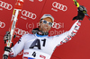 Third placed Philipp Schoerghofer of Austria celebrates his medal won in men giant slalom race of Audi FIS Alpine skiing World cup in Soelden, Austria. First race of men season 2011-2012 was held on Rettenbach glacier above Soelden, Austria, on Sunday, 23rd of October 2011.
