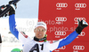 Second placed Alexis Pinturault of France celebrates his medal won in men giant slalom race of Audi FIS Alpine skiing World cup in Soelden, Austria. First race of men season 2011-2012 was held on Rettenbach glacier above Soelden, Austria, on Sunday, 23rd of October 2011.
