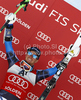 Winner Ted Ligety of USA celebrates his medal won in men giant slalom race of Audi FIS Alpine skiing World cup in Soelden, Austria. First race of men season 2011-2012 was held on Rettenbach glacier above Soelden, Austria, on Sunday, 23rd of October 2011.

