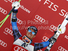 Winner Ted Ligety of USA celebrates his medal won in men giant slalom race of Audi FIS Alpine skiing World cup in Soelden, Austria. First race of men season 2011-2012 was held on Rettenbach glacier above Soelden, Austria, on Sunday, 23rd of October 2011.
