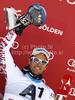 Third placed Philipp Schoerghofer of Austria celebrates his medal won in men giant slalom race of Audi FIS Alpine skiing World cup in Soelden, Austria. First race of men season 2011-2012 was held on Rettenbach glacier above Soelden, Austria, on Sunday, 23rd of October 2011.
