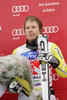 Third placed Kjetil Jansrud of Norway at the flower ceremony of Men Super-G race of Audi FIS alpine skiing World Cup in Val Gardena, Italy. Super-G race of Men Audi FIS Alpine skiing World Cup 2011 / 2012, was held on Friday, 16th of December 2011, on Saslong course in Val Gardena, Italy. 
