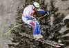Yannick Bertrand of France skiing in Men Downhill race of Audi FIS alpine skiing World Cup in Val Gardena, Italy before the race was canceled. Downhill race of Men Audi FIS Alpine skiing World Cup 2011 / 2012, was held on Saturday, 17th of December 2011, on Saslong course in Val Gardena, Italy. 
