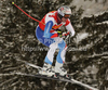 Beat Feuz of Switzerland skiing in Men Downhill race of Audi FIS alpine skiing World Cup in Val Gardena, Italy before the race was canceled. Downhill race of Men Audi FIS Alpine skiing World Cup 2011 / 2012, was held on Saturday, 17th of December 2011, on Saslong course in Val Gardena, Italy. 
