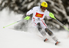 Marcel Hirscher of Austria skiing in first run of men slalom race of Audi FIS Alpine skiing World cup in Alta Badia, Italy. Men slalom race of Audi FIS Alpine skiing World cup was held on Gran Risa course in Alta Badia, Italy on Monday, 19th of December 2011.
