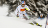 Manfred Moelgg of Italy skiing in first run of men slalom race of Audi FIS Alpine skiing World cup in Alta Badia, Italy. Men slalom race of Audi FIS Alpine skiing World cup was held on Gran Risa course in Alta Badia, Italy on Monday, 19th of December 2011.
