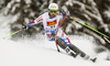 Steve Missillier of France skiing in first run of men slalom race of Audi FIS Alpine skiing World cup in Alta Badia, Italy. Men slalom race of Audi FIS Alpine skiing World cup was held on Gran Risa course in Alta Badia, Italy on Monday, 19th of December 2011.
