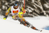Brad Spence of Canada skiing in first run of men slalom race of Audi FIS Alpine skiing World cup in Alta Badia, Italy. Men slalom race of Audi FIS Alpine skiing World cup was held on Gran Risa course in Alta Badia, Italy on Monday, 19th of December 2011.
