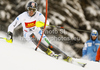 Stefano Gross of Italy skiing in first run of men slalom race of Audi FIS Alpine skiing World cup in Alta Badia, Italy. Men slalom race of Audi FIS Alpine skiing World cup was held on Gran Risa course in Alta Badia, Italy on Monday, 19th of December 2011.
