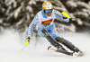 Anton Lahdenperae of Sweden skiing in first run of men slalom race of Audi FIS Alpine skiing World cup in Alta Badia, Italy. Men slalom race of Audi FIS Alpine skiing World cup was held on Gran Risa course in Alta Badia, Italy on Monday, 19th of December 2011.
