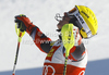 Fifth placed Ivica Kostelic of Croatia reacts in finish of second run of men slalom race of Audi FIS Alpine skiing World cup in Alta Badia, Italy. Men slalom race of Audi FIS Alpine skiing World cup was held on Gran Risa course in Alta Badia, Italy on Monday, 19th of December 2011.
