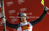 Third placed Felix Neureuther of Germany celebrates his medal won in men slalom race of Audi FIS Alpine skiing World cup in Alta Badia, Italy. Men slalom race of Audi FIS Alpine skiing World cup was held on Gran Risa course in Alta Badia, Italy on Monday, 19th of December 2011.
