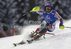 Tessa Worley of France skiing in first run of women slalom race of Audi FIS Alpine skiing World cup in Flachau, Austria. Women slalom race of Audi FIS Alpine skiing World cup, which replaced canceled Levi race, was held in Flachau, Austria on Tuesday, 20th of December 2011.
