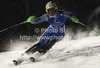 Anna Swenn-Larsson of Sweden skiing in first run of women slalom race of Audi FIS Alpine skiing World cup in Flachau, Austria. Women slalom race of Audi FIS Alpine skiing World cup, which replaced canceled Levi race, was held in Flachau, Austria on Tuesday, 20th of December 2011.
